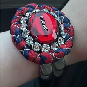 AUTHENTIC - Miu Miu bracelet with Vintage-Inspired Design and rhinestones
